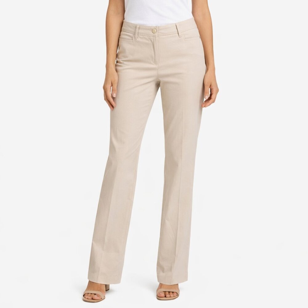 Fabrizio Gianni Womens Beige Double Button Closure Classic Fit Pants Size 12